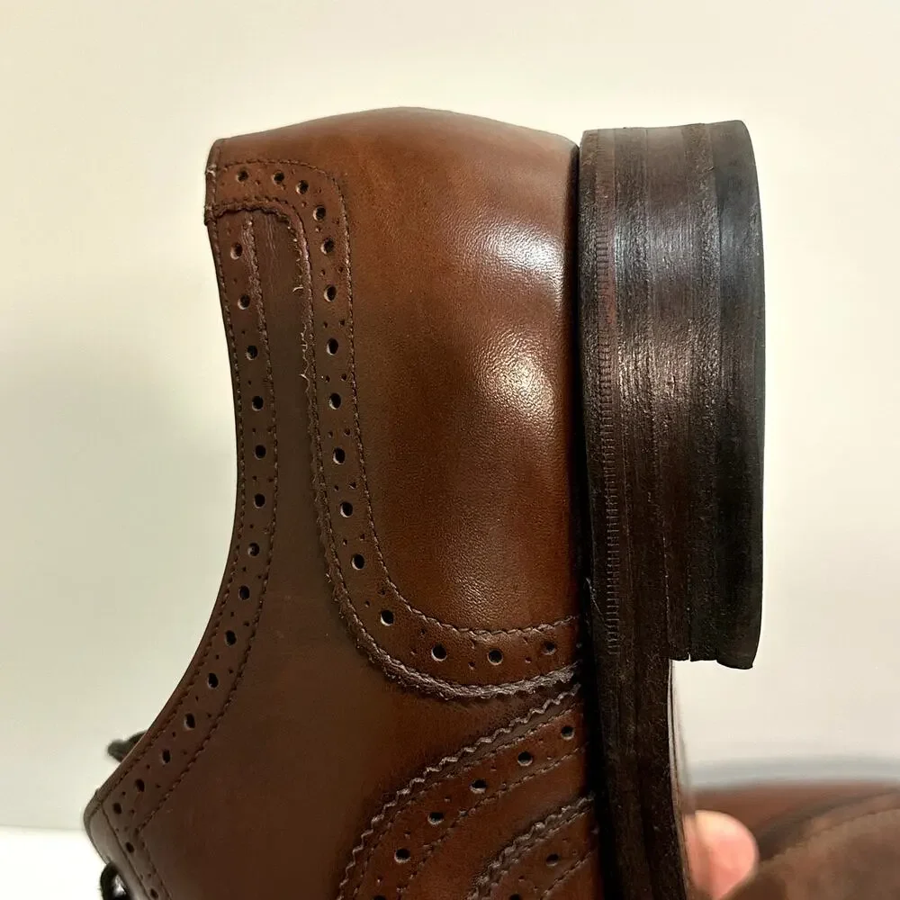 EUC Crockett & Jones x Polo Ralph Lauren Brown Wingtip Bench Made in England 11